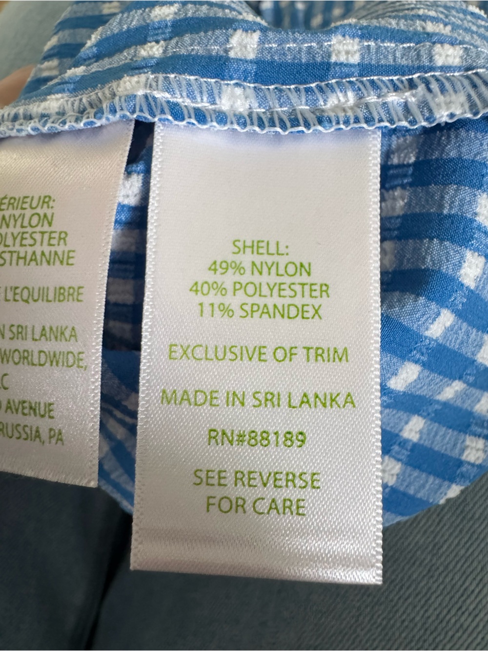 Lilly Pulitzer Luxletic 25" Corso Crop Pants Morelle Blue Gingham, Size 4 - Picture 10 of 16